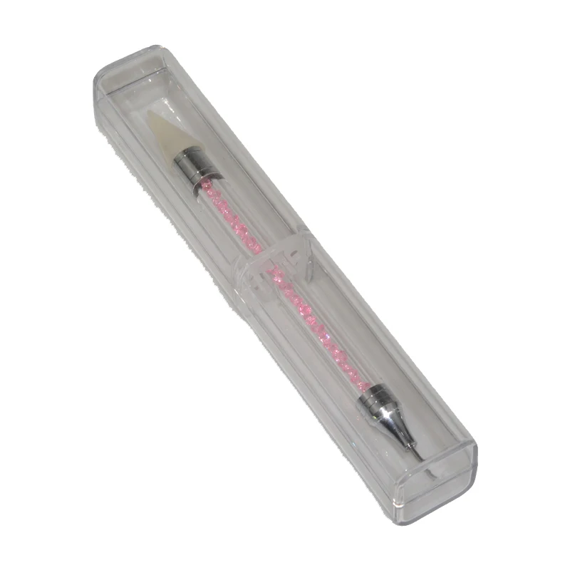 1 шт. двухсторонний точечный карандаш для дизайна ногтей восковой со стразами