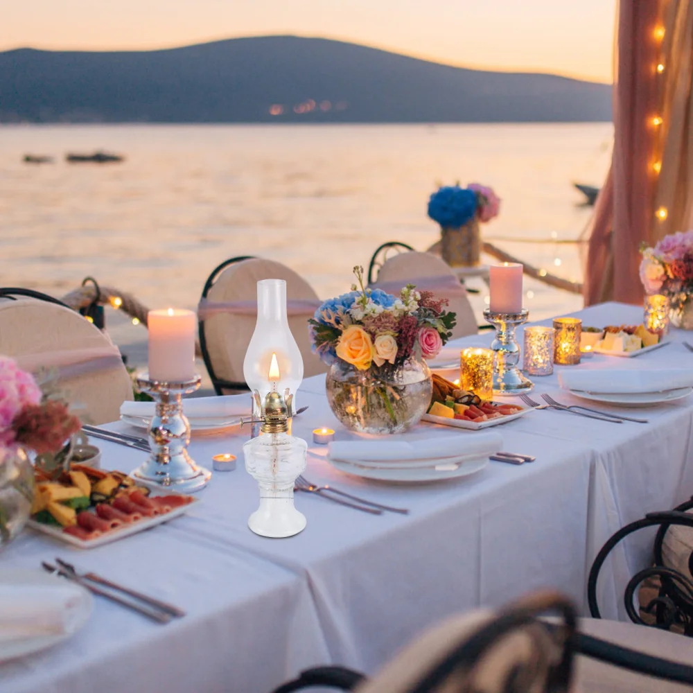 Ретро Классическая керосиновая лампа домашний винтажный стеклянный подсвечник