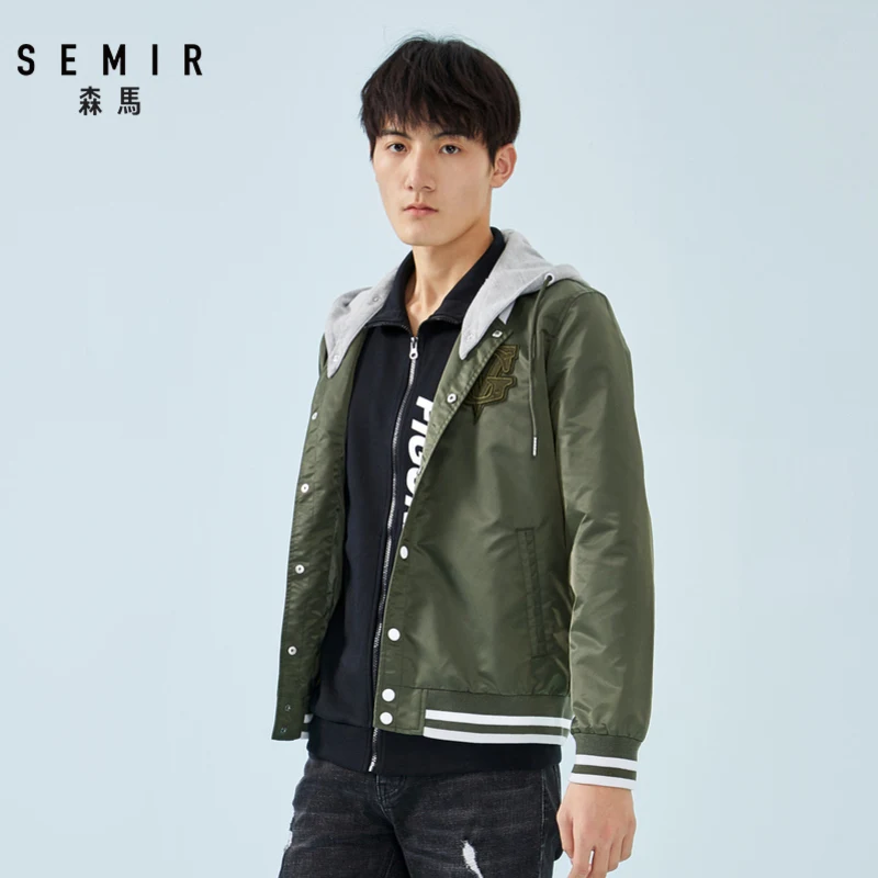 Semir Мужская куртка весна и осень 2019 Новый Контрастность Цвет Бейсбольным