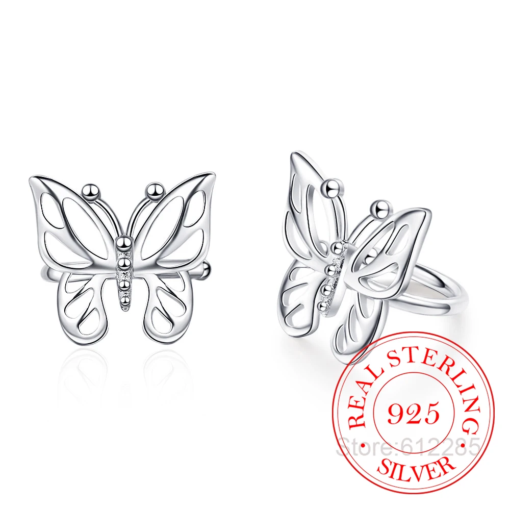 

Серьги-гвоздики женские из серебра 925 пробы, с бабочкой