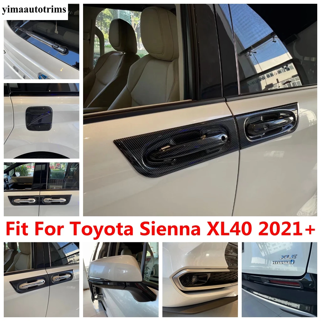 

Fuel Tank Window Wiper Fog Light Lamp Rearview Mirror Strip Cover Trim Carbon Fiber Accessories For Toyota Sienna XL40 2021 2022