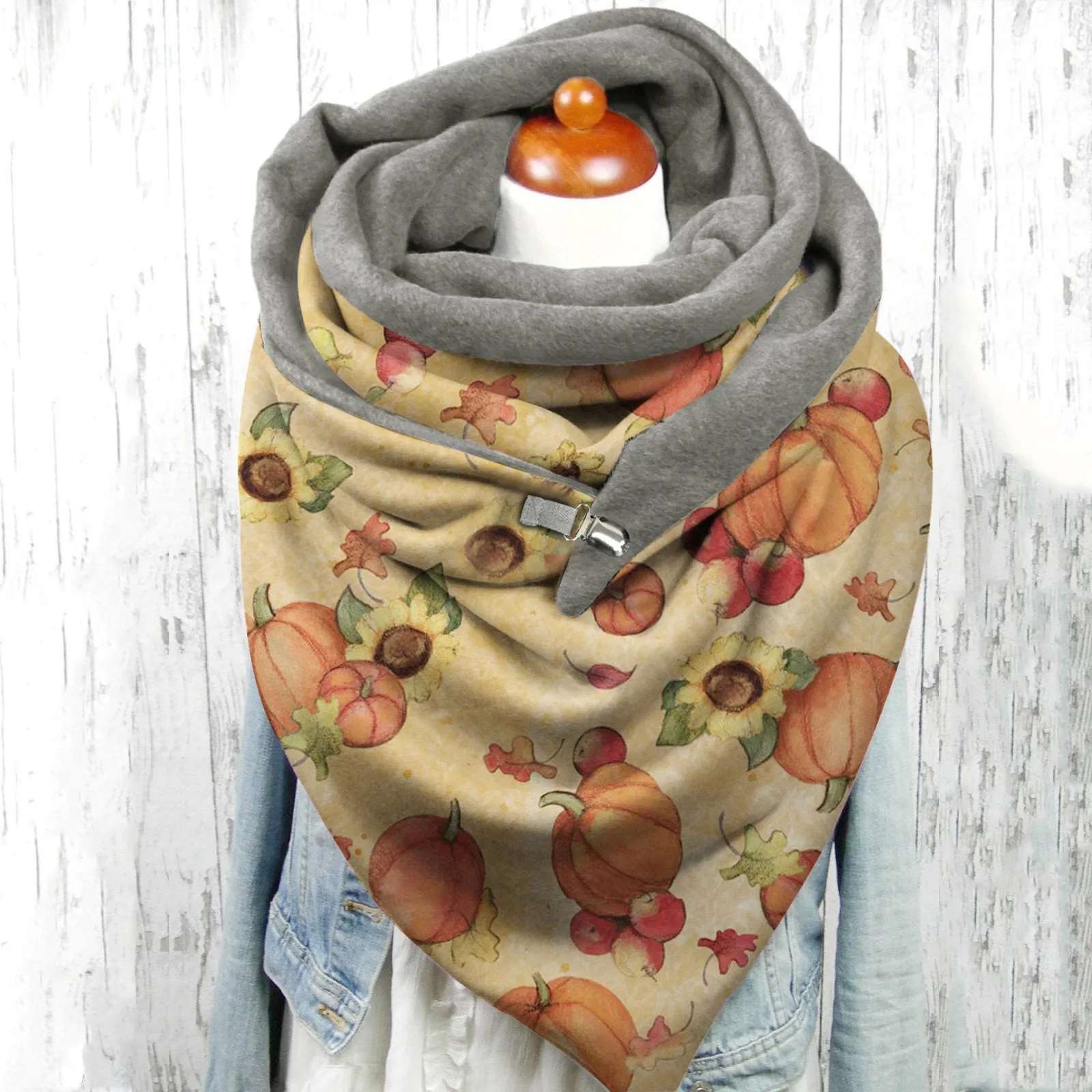 

Зимний шарф с принтом тыквы на Хэллоуин мягкая накидка повседневные теплые шарфы шали 2021 женский удобный ветрозащитный шейный платок