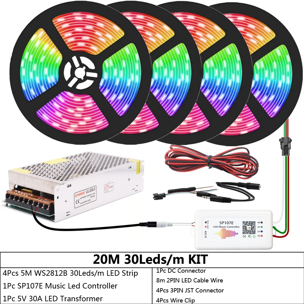 Светодиодная лента WS2812B Xnbada 5м  Bluetooth контроллер