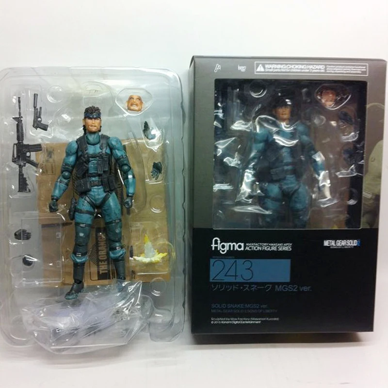 ПВХ Аниме игры MGS2 Figma 243 твердая змея экшн-фигурка металлическая Шестерня Твердые сыновья свободы подвижная Сборная модель игрушки для мальчиков подарок