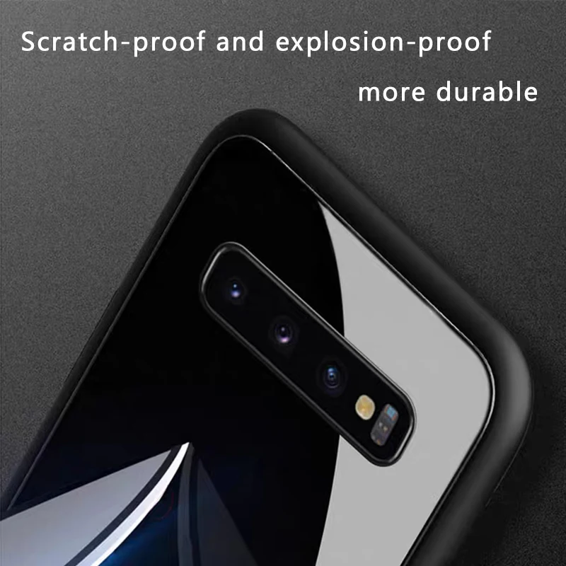 

For Samsung Glass Phone Case Tempered Glass For Samsung S20 Plus S7 S8 S9 S10E Plus Note 8 9 10 Plus A7 2018 Steelers Phone Case