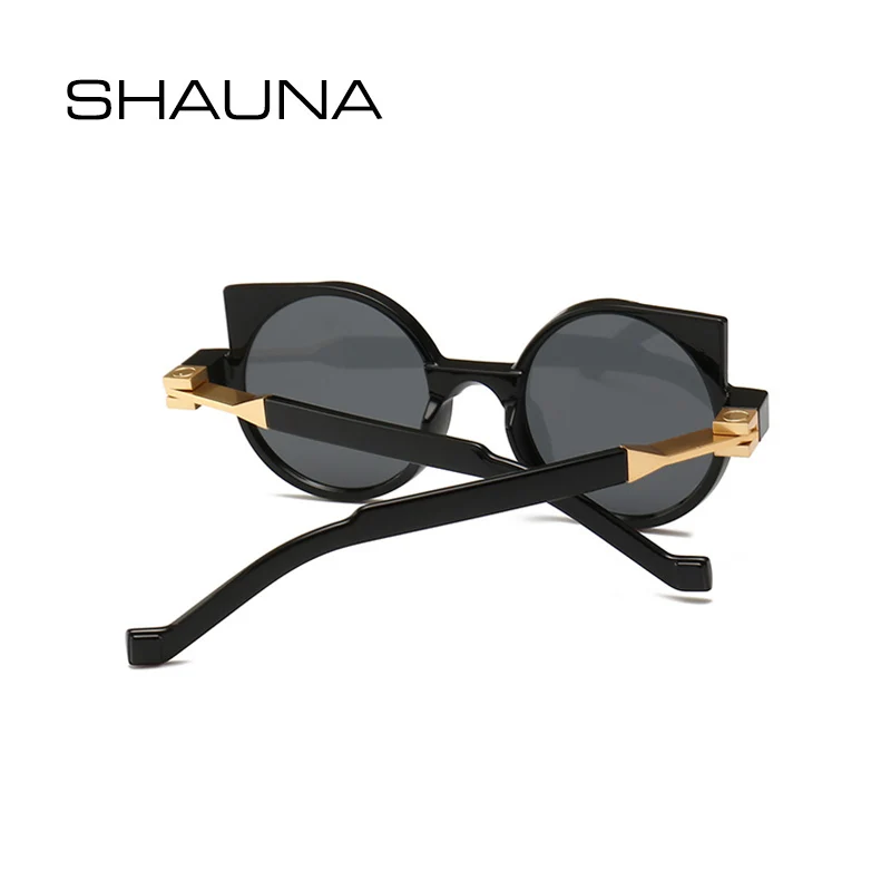 

SHAUNA Vintage Cat Eye Sunglasses Men Unique Metal Hinge Eyewear ladies Fashion Round Shades Women gafas Oculos De Sol