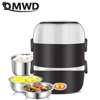dmwd 23 layers portable rice cooker 2l electric thermal heating lunch box stainless steel inner food steamer office warmer