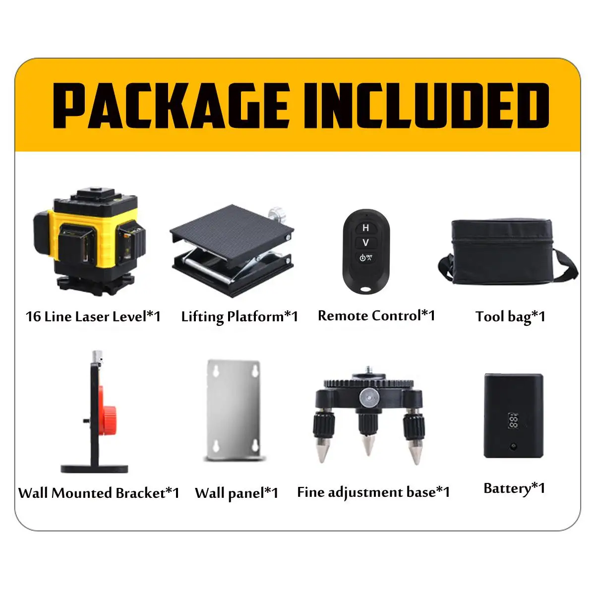 

4D 16 Lines Laser Level Green Line Laser Leveling Device Green Beam Laser Level Self-leveling Horizontal Vertical Measure Tools