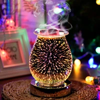 aromatherapy lamp with 3d firework effect night lamp burner aromatherapy decorative lamp for home bedroom living room decoration