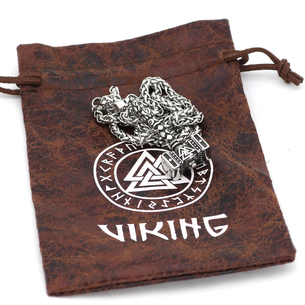 Скандинавский Викинг из нержавеющей стали Тор молот Мьёльнир odin wolf vegvisir кулон
