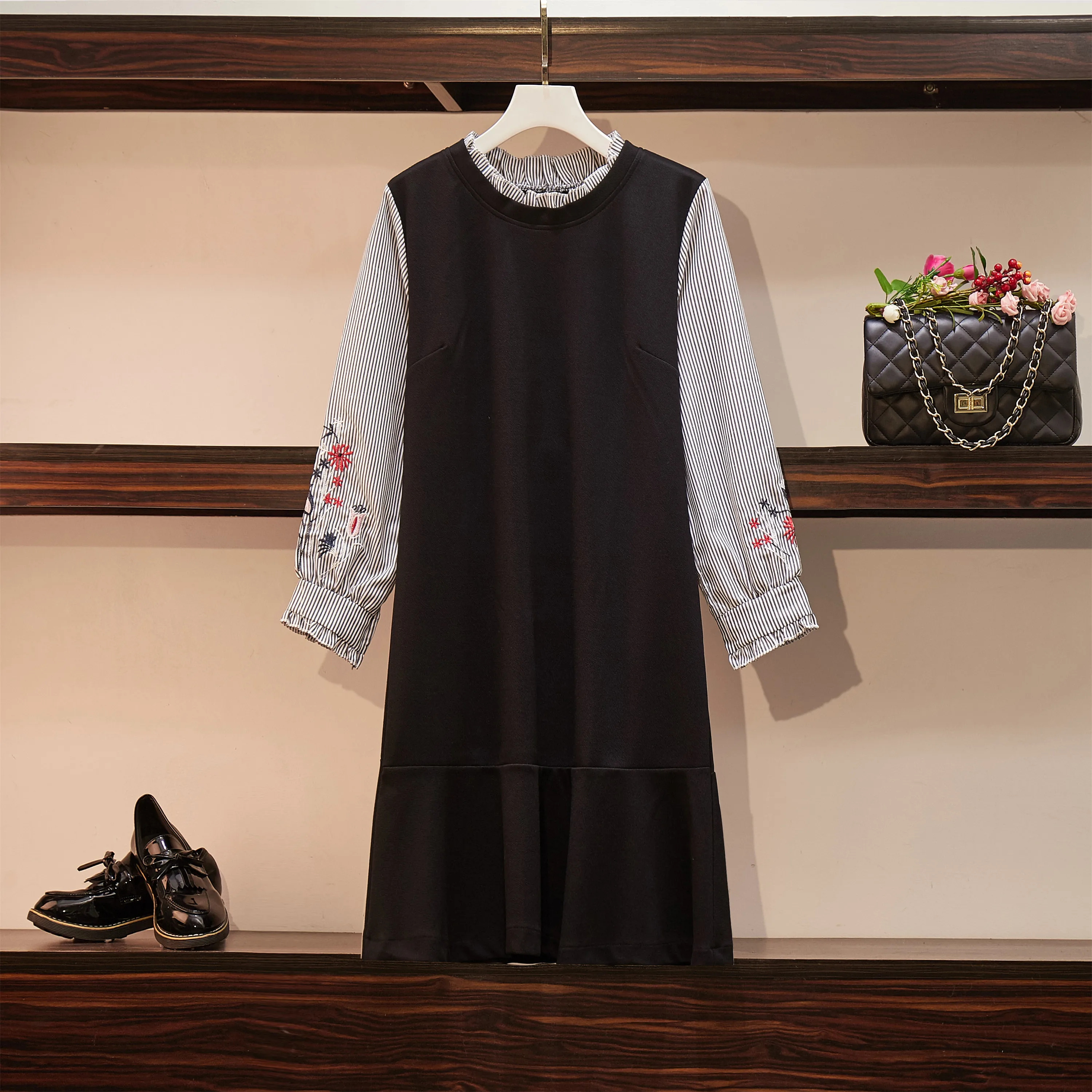 Свитеры для женщин большого размера платье Женская Корейская версия тонкая