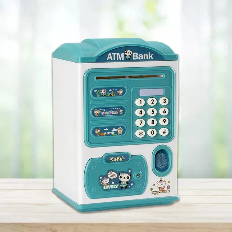 

2021 New Password Piggy Bank Children Cute Music Light Fingerprint Unlock Automatic Toy
