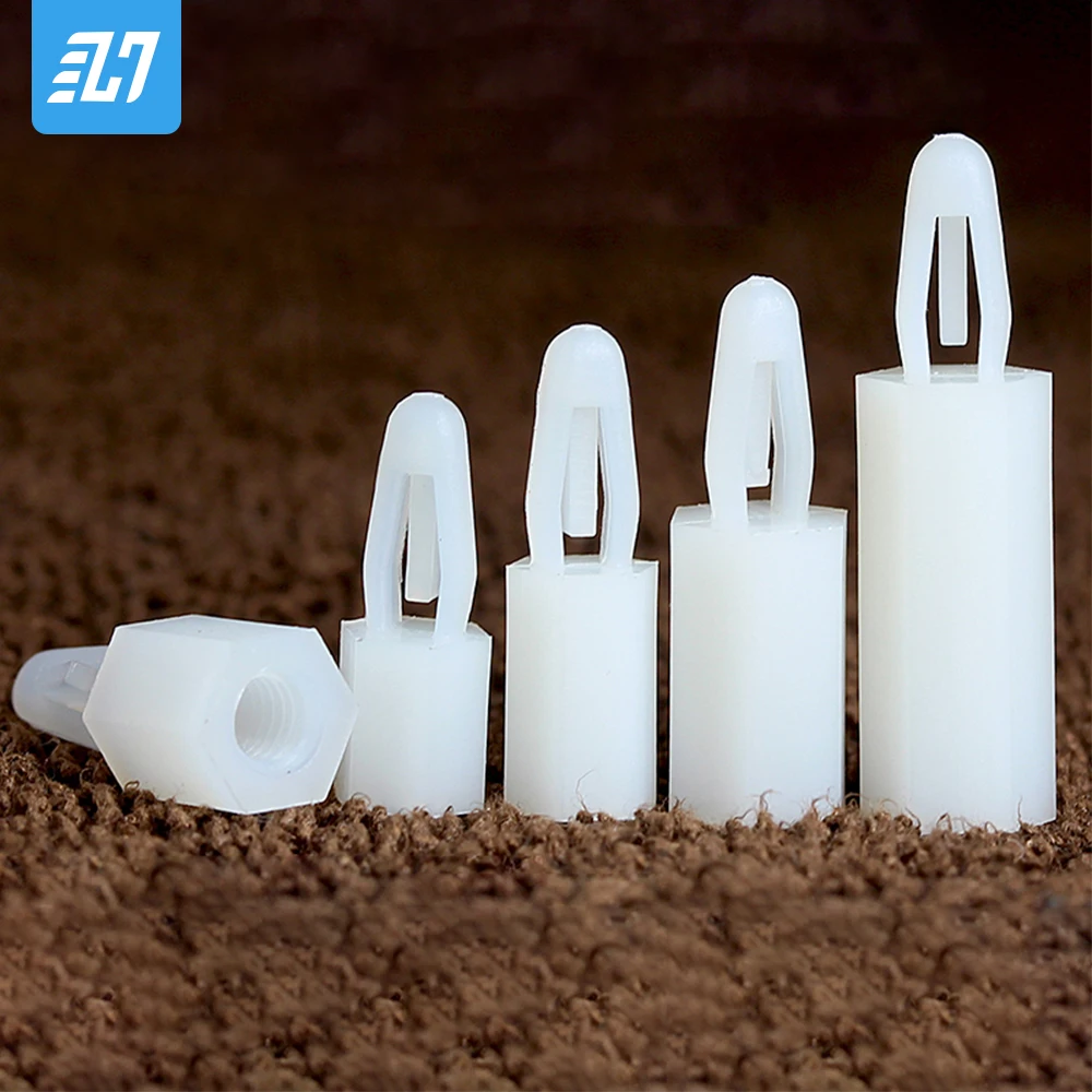 

M3 M4 Nylon Standoff Screw Snap-In Posts Spacing Screw for PCB Circuit Board Spacers Fixed Clips Hex Threaded