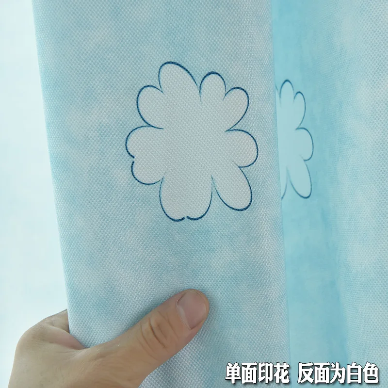 

2021 New Fresh Gradual Clouds Bright Pink Blue Girl Semi-shade Curtains for Living Dining Room Bedroom.