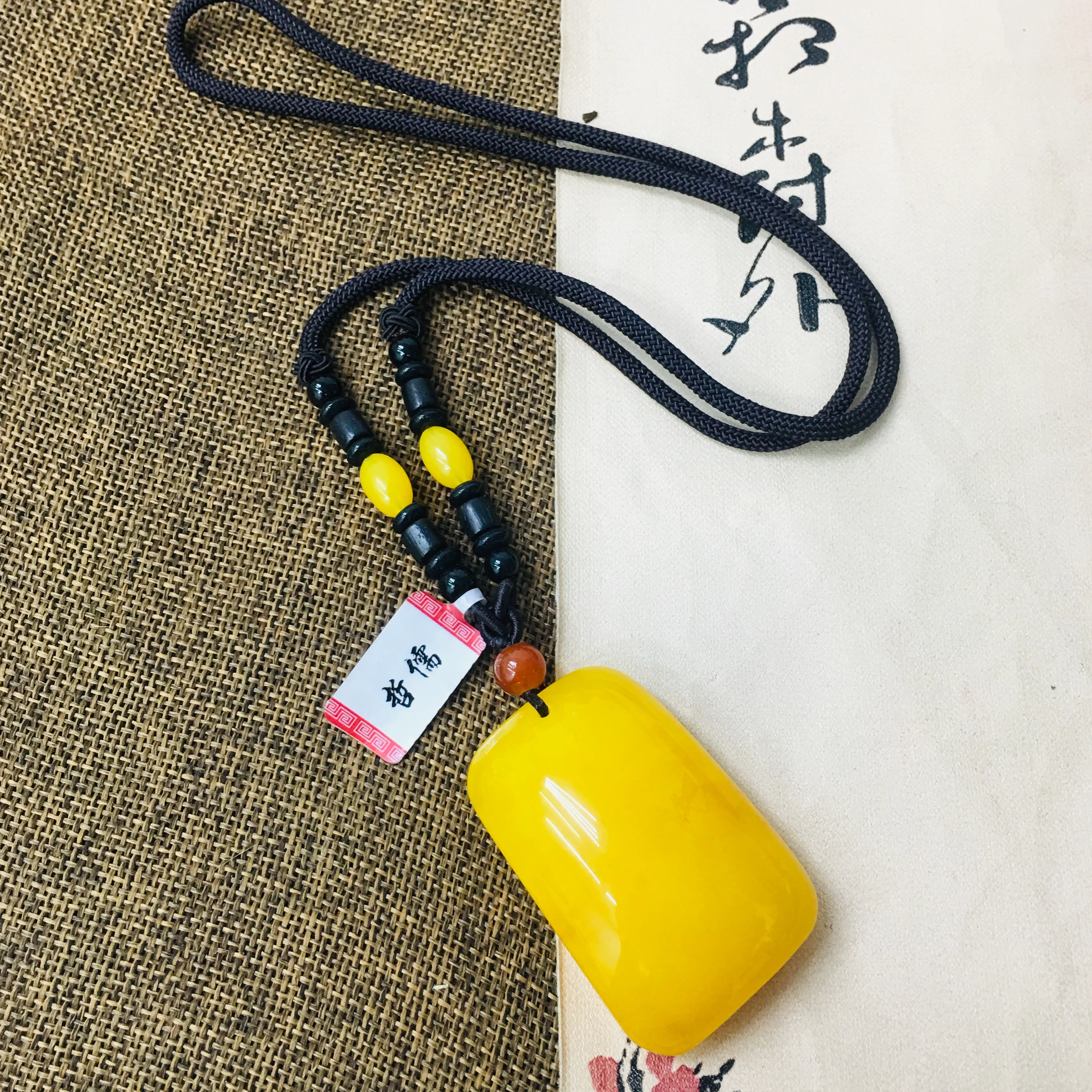 Zheru натуральный пчелиный воск светильник желтый амулет кулон с бусинами Веревка