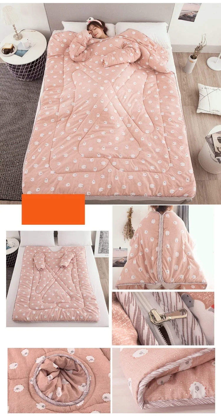 Зимнее ленивое одеяло Фламинго с рукавами зимнее домашнее наполнителем теплое