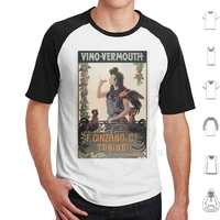 vino vermouth torino vintage italian herbal liqueur advert t shirt big size 100 cotton antique retro old advertising advert