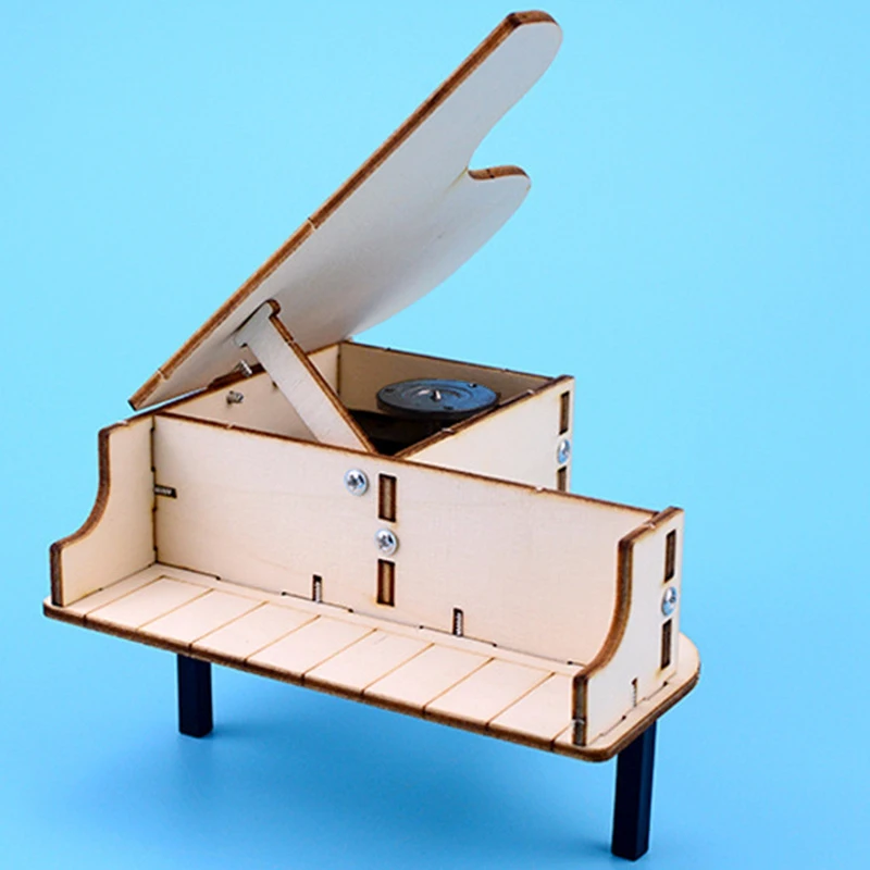 DIY фортепиано головоломка модель деревянная музыкальная шкатулка ручной