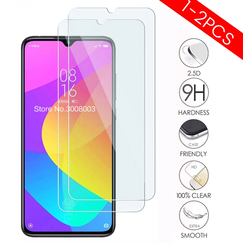 1-2 шт. закаленное стекло для защиты экрана xiaomi mi 9 lite light Защитное xiomi xaiomi xiami xoami mi9 |