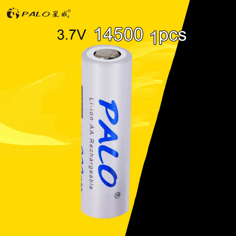 1pcs PALO 1-16 шт 14500 900mAh 3,7 V литий-ионные аккумуляторы AA батарея литиевая батарея для светодиодных фонарей налобный фонарь мышь - Цвет: 1pcs