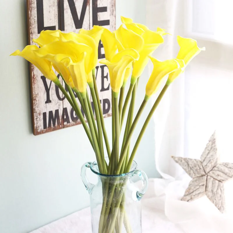 Искусственные цветы 1 шт. свадебное украшение букеты из искусственной кожи лилии