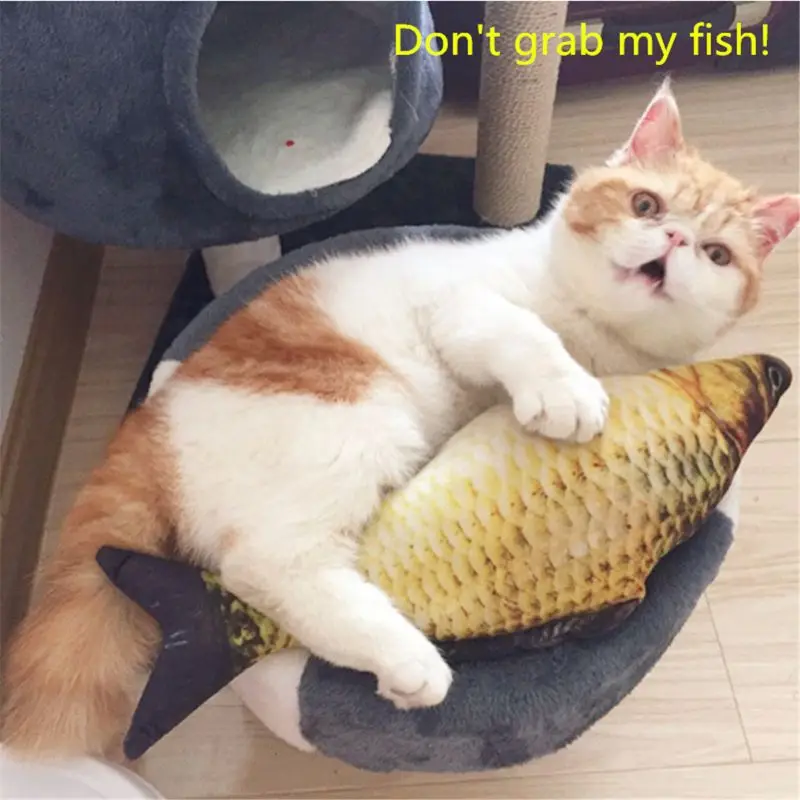 

1PC Creative Pet Cat Kitten Chewing Cat Toys Catnip Stuffed Fish Interactive Kitten Product 20cm 30cm 40cm sizes