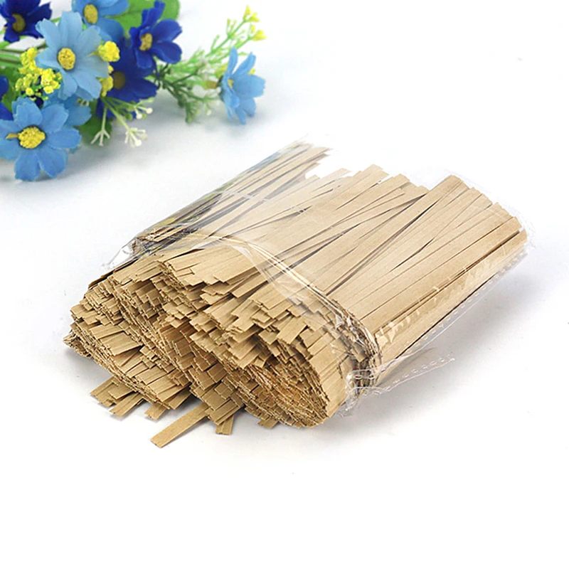 1000 шт. 8 см бумажные белые крученые Галстуки для вечерние хлеб кофе пакеты торт