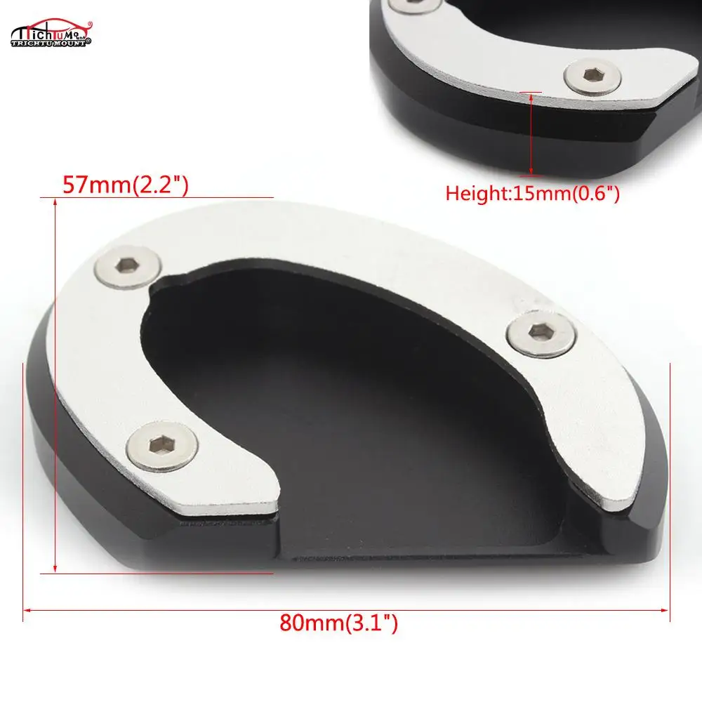 

Black Motorcycle Kickstand Foot Side Stand Extension Pad Support Plate For Triumph Bonneville Bobber Black 2017-2020