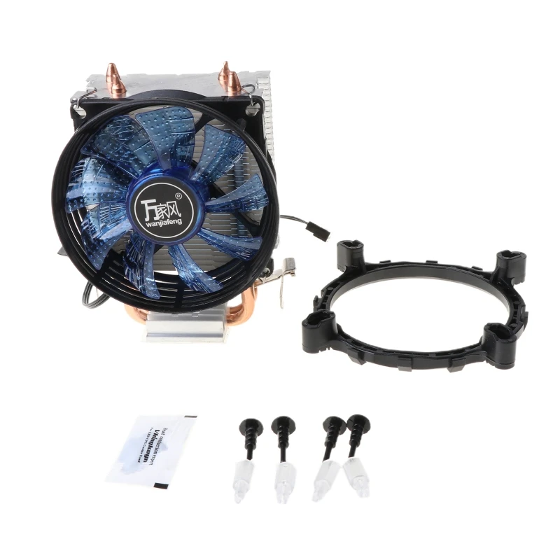 CPU Cooler Master 2 Pure Copper Heat-pipes Fan with Blue Light Cooling System with PWM Fans Suitable for rx 580