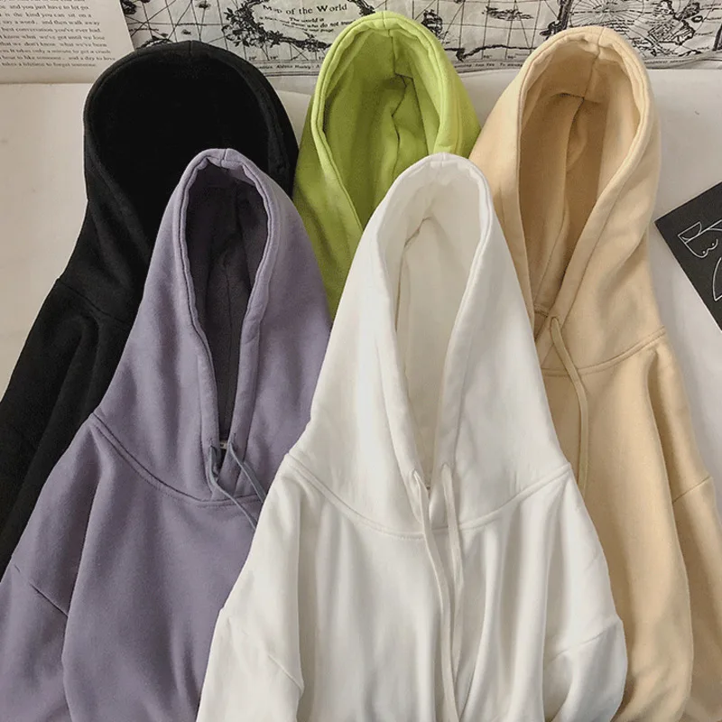 

Spring Autumn Pure Color Hoodie Men Korean Fashion Casual Loose Pullover Hoodie Men Harajuku Streetwear Long Sleeve Hoodie Men