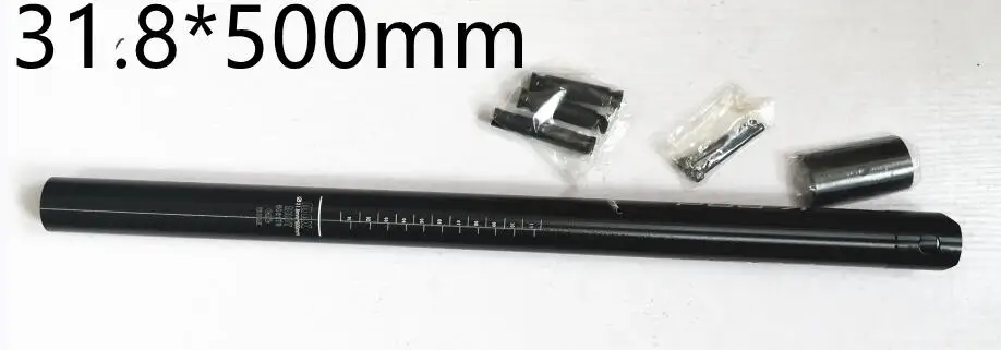 31.8X 500 mm black Дорожный велосипед 33,9*580 мм Алюминий CNC из алюминиевого сплава/Шоссейный велосипед седло велосипеда сиденья MTB Запчасти для велосипедов складной велосипед 3,18/30,8/27,2*350/500 мм - Цвет: 31.8X 500 mm black