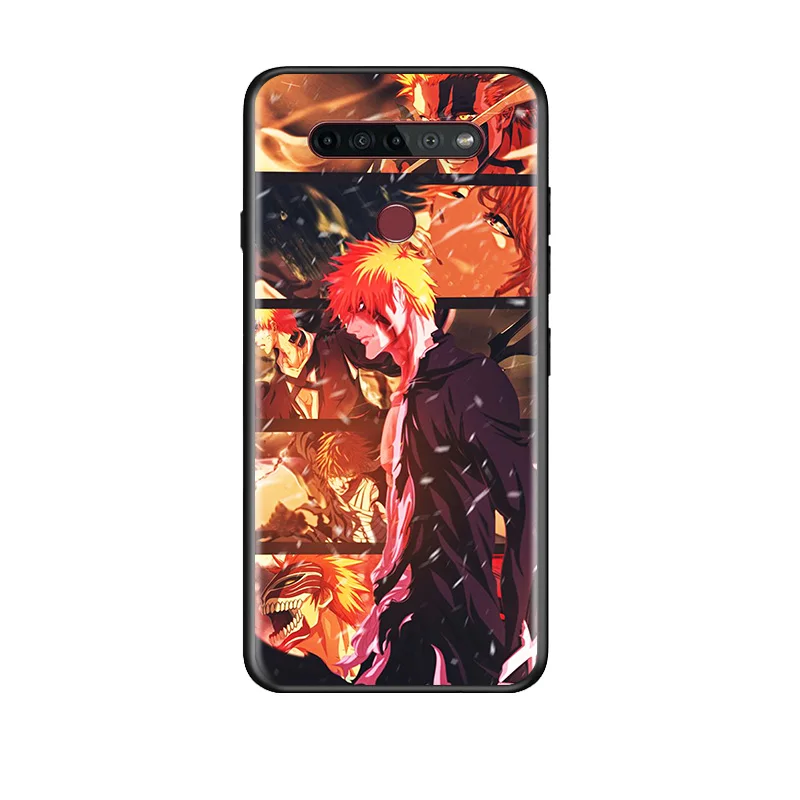 

Japanese Anime Bleach For LG G8 V30 V35 V40 V50 V60 Q60 K40S K50S K41S K51S K61 K71 K22 ThinQ 5G TPU Silicone Black Phone Case