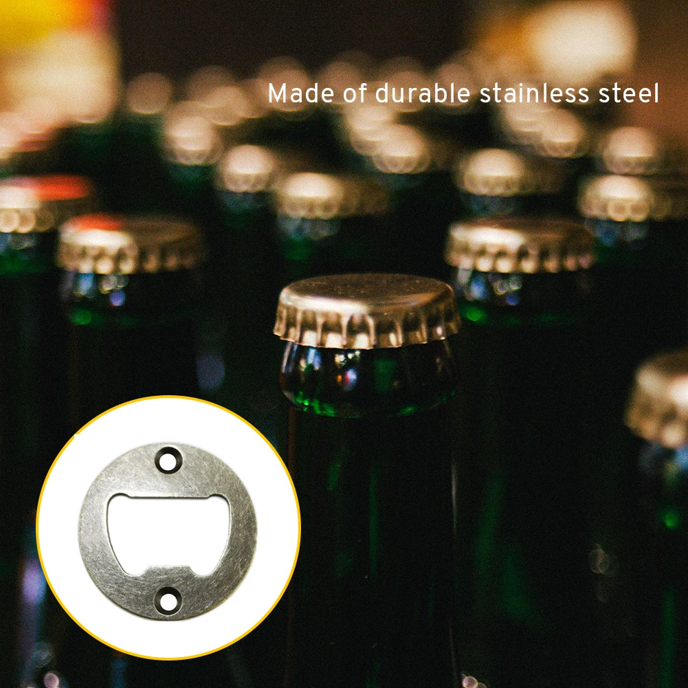 

10PCS 40mm Bottle Opener Beer Bottles Opener Inserts with Screws Chrome Iron DIY for Wine Soda Cap Catcher Kitchen Accessories