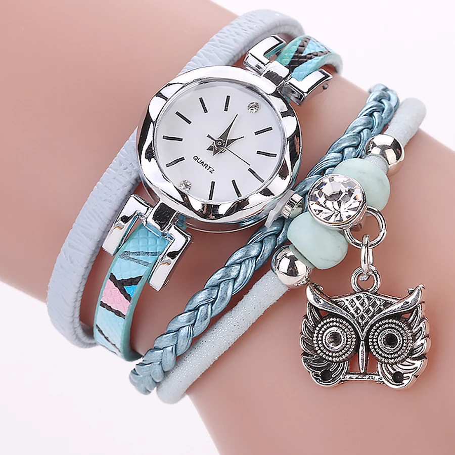 

Women Bracelet Watch With Owl Pendant Luxury Ladies Clock Fashion Quartz Watch Relogio Feminino