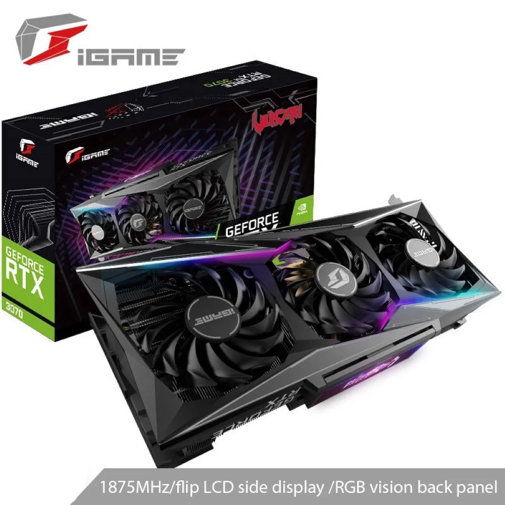 

Full New Colorful Graphics Card GPU iGame for GeForce RTX 3070 Vulcan OC 8G 1725-1875Mhz GDDR6 256Bit DP*3 Gaming Graphics Card