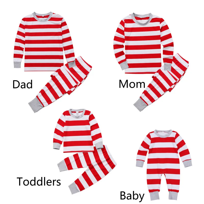 2020 семейная одинаковая стандартная красная полоса Рождественская одежда из 2