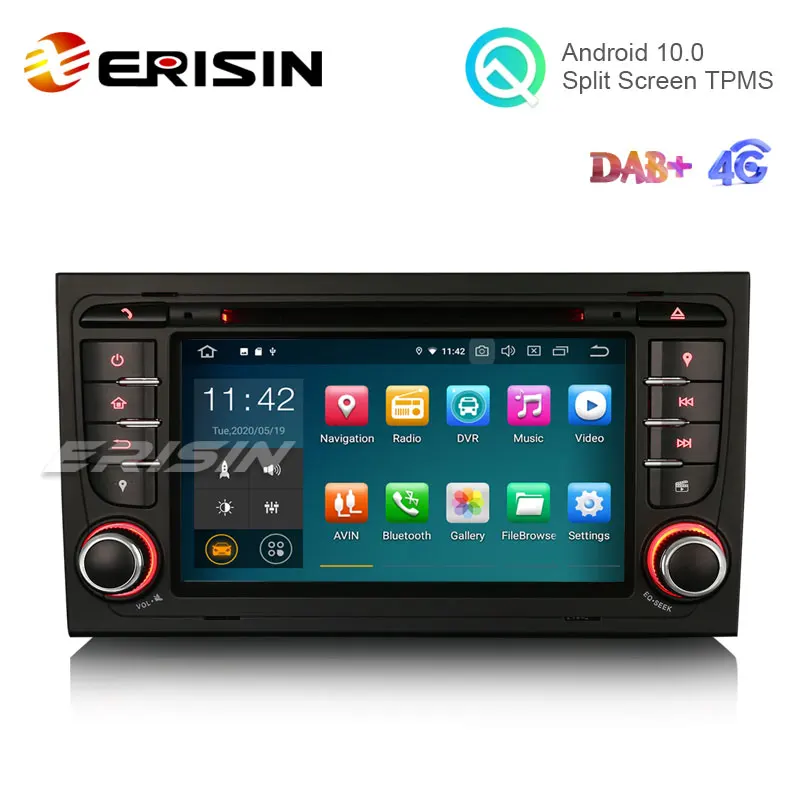 Erisin ES5178A 7 &quot16GB Android 10 0 автомобильная стереосистема для Audi A4 S4 CarPlay + DAB DVD TPMS Wifi GPS