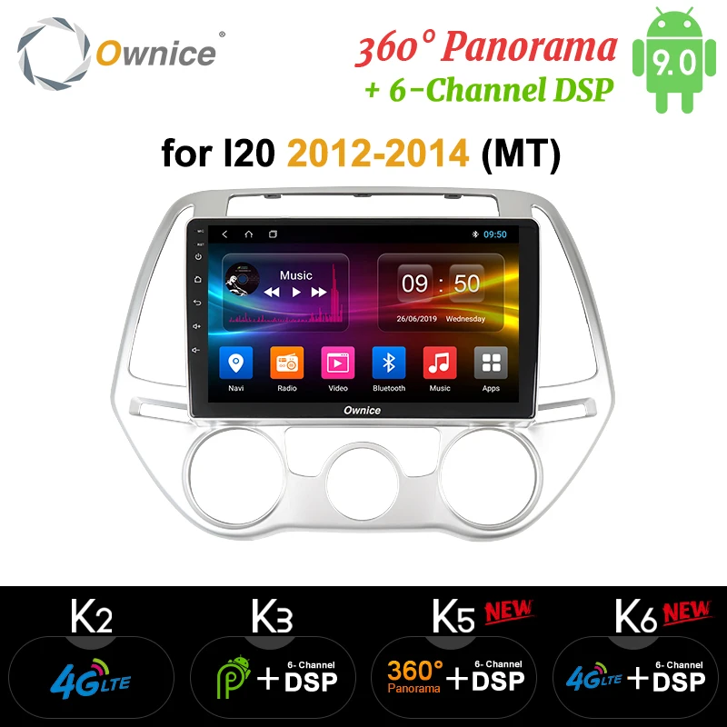 Ownice K3 K5 K6 4 Гб + 64 Android9.0 4G LTE DSP Автомобильный DVD Радио для Hyundai I20 I-20 2012 2013 2014 360