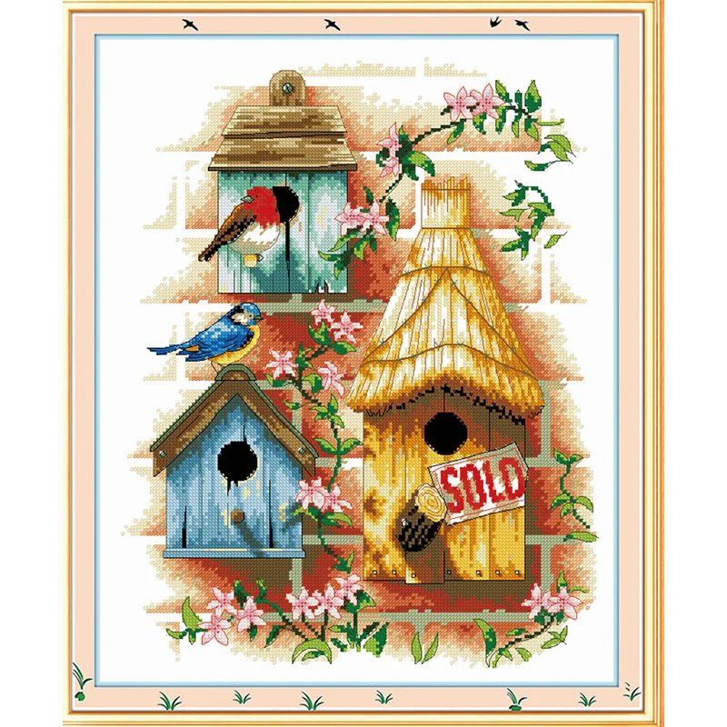 

Dmc cross stitch kit,Bird nest scenery 45x54cm canvas printing,Home decor,Diy Needlework cotton thread,Sets For embroider