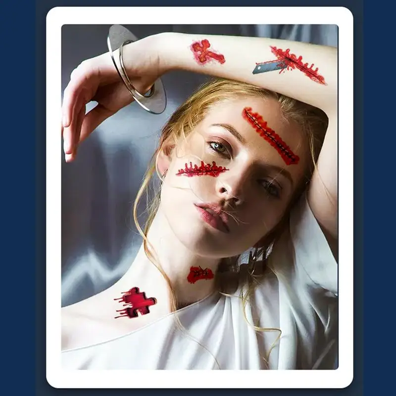 30 шт./Набор DIY Хэллоуин ужас временная татуировка наклейка 3D Реалистичная рана