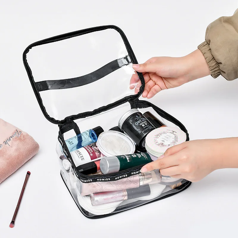 Прозрачная Водонепроницаемая косметичка из ПВХ для женщин чехол макияжа