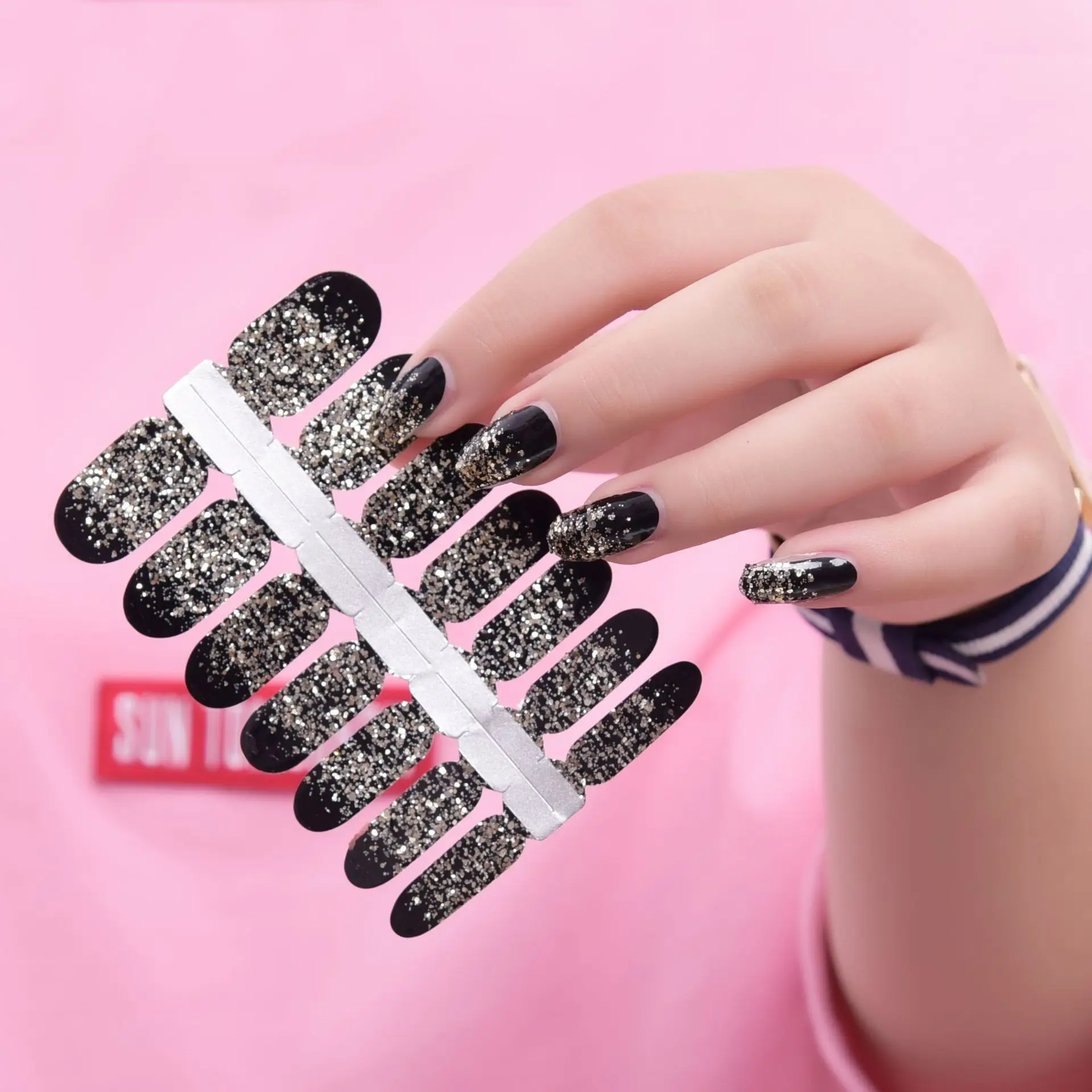 14 шт/Лист наклейки для красоты ногтей стойкая блестка стикер безопасный