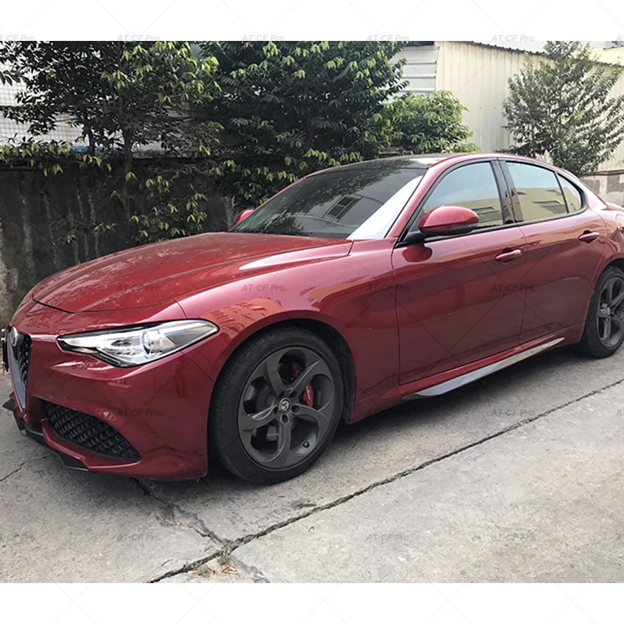 Alfa Romeo углеродное волокно боковые юбки губы Боковой бампер фартуки наклейка для