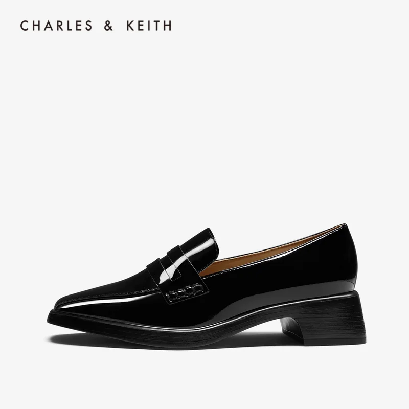 CHARLES＆KEITH Новинка на Весну 2020 CK1 61720036Женские туфли среднем каблуке Глянцевая обувь