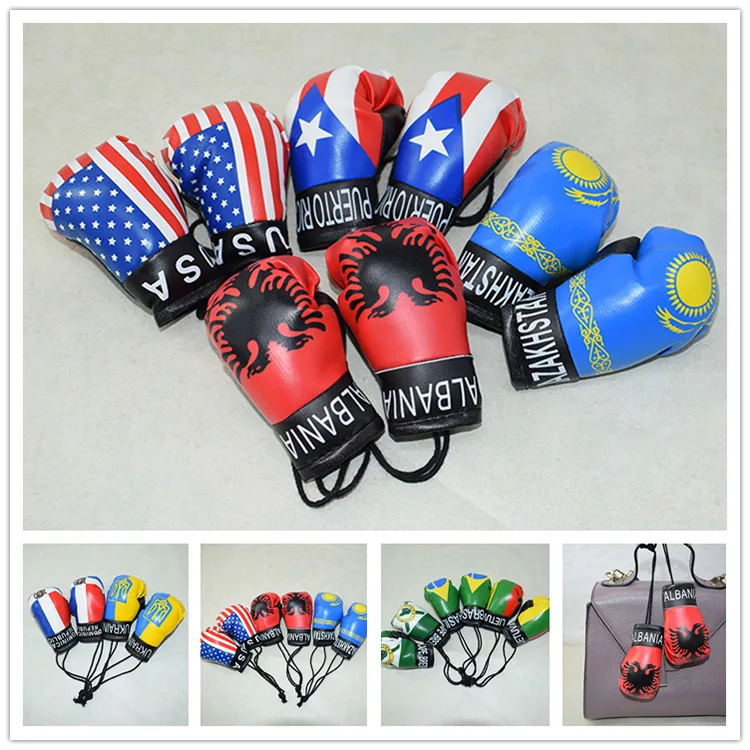 10CM large simulation boxing glove pendant boxing hall match flag gloves decorated mini small glove key fodding