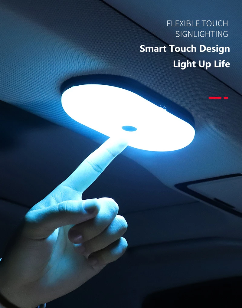 

Wireless LED USB Car Interior Ceiling Dome Reading Light Roof Magnet Lamp Car Styling Auto Night Light Trunk Rechargeable White