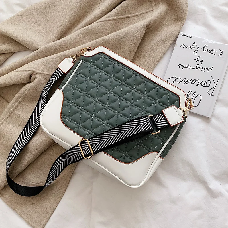 

Square Splicing Contrast Diamond Check Women Messenger Bag Flip Luxury Brand Designer Casual Fashion Shoulder Bag Bolsa De Mujer
