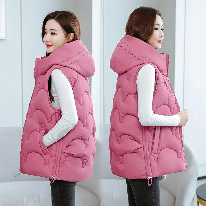 

Autumn And Winter Jacket Vest Korean Down Cotton Waistcoat Short Loose Sleeveless Outerwear Women Parkas Mujer Abrigos M1345