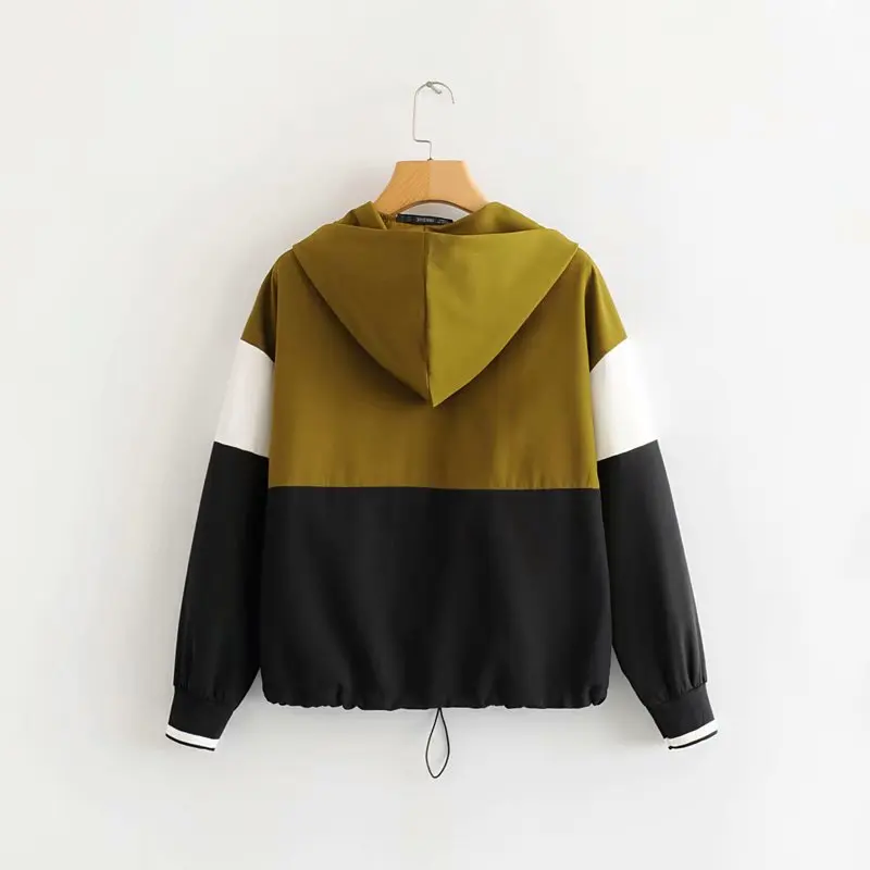 Женский комплект коричневый черный контрастный цвет бейсбольный Бомбер пуловер