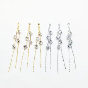 Новое поступление! 72x7 мм 20 шт. Подвеска из настоящего золота с циркониемцепочкой для сережек сделай сам, фурнитура и компоненты для ювелирных изделий